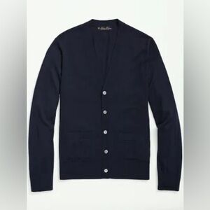 Brooks Brothers Men's Cardigan Sweater 100 % Merino Wool Size M